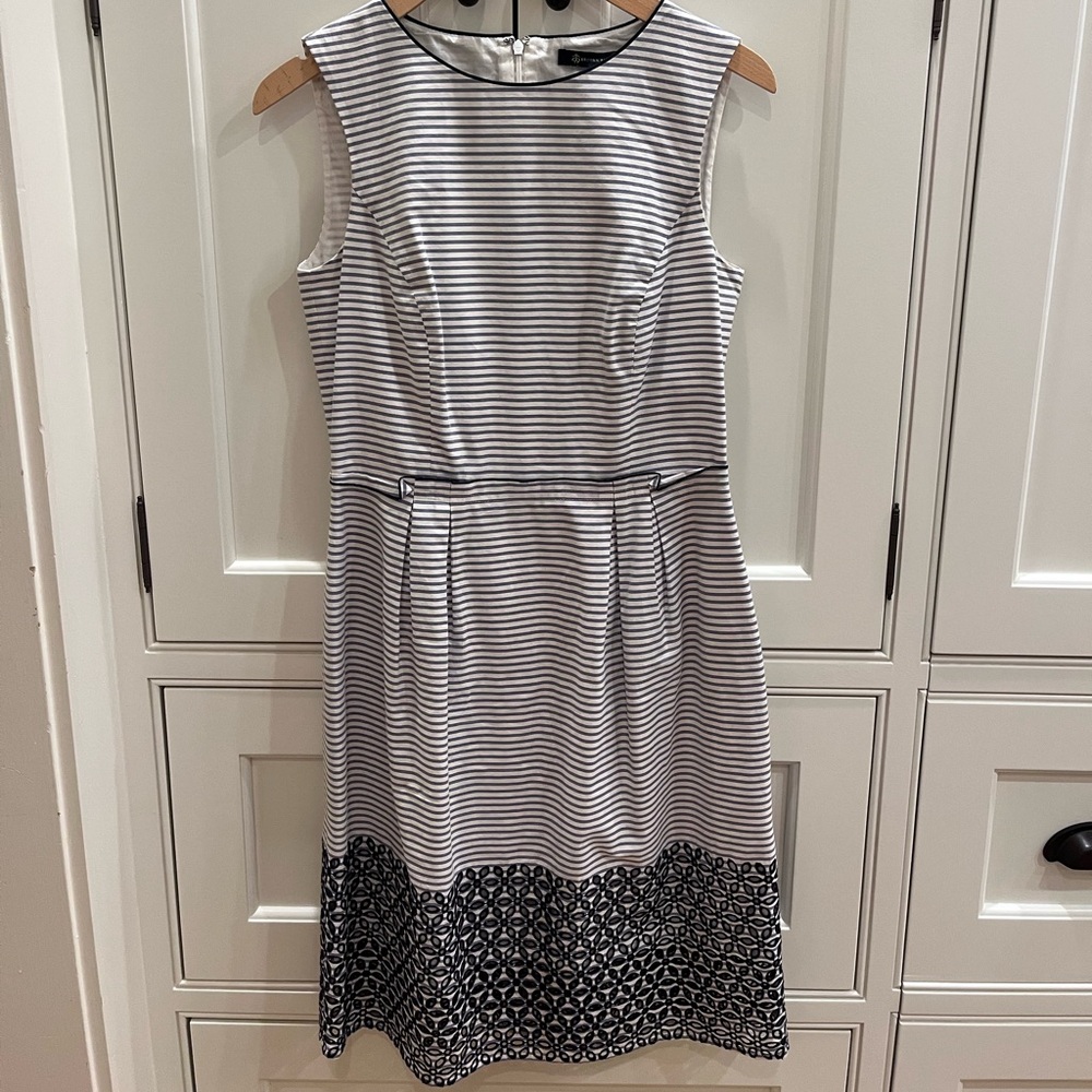 Brooks Brothers Blue and White Striped Midi Dress